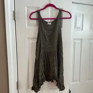 Free People Olive Polka Dot Dress
